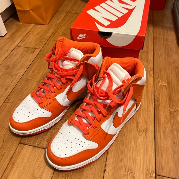 Nike Kids' Orange and White Sneakers - Picture 2 of 6
